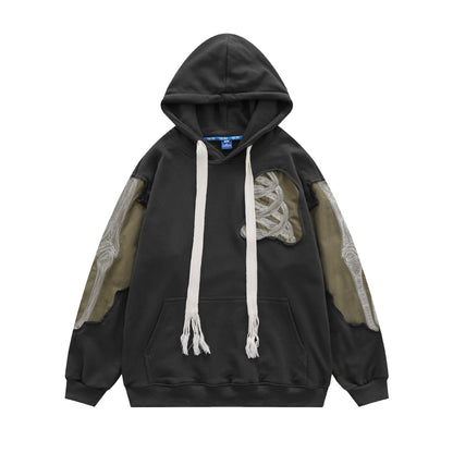 ‘’Skeleton‘’Color Block Thick Hoddie