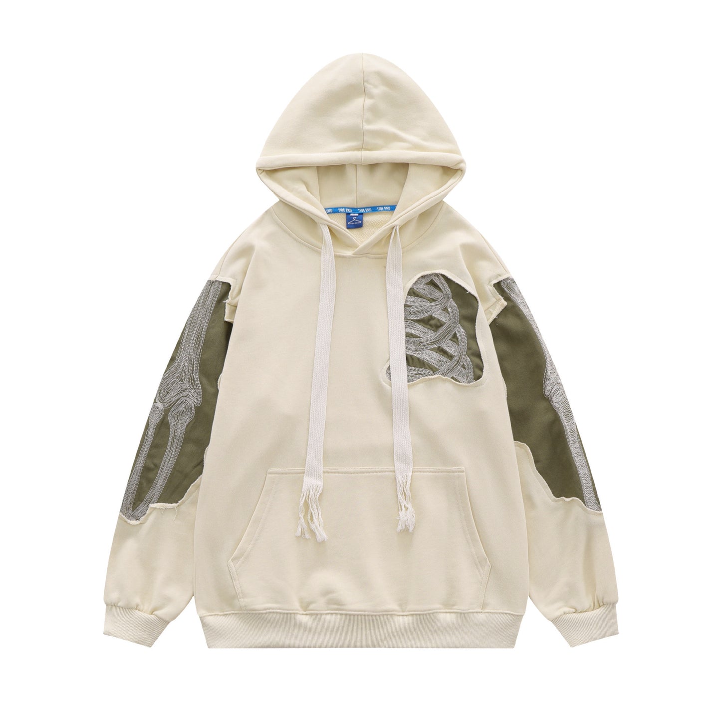 ‘’Skeleton‘’Color Block Thick Hoddie