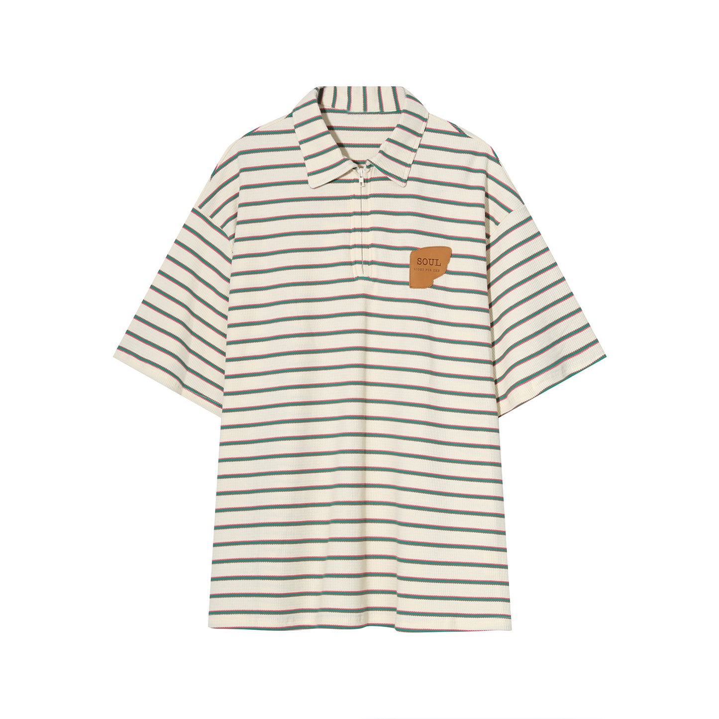 Stripe Zip Polo Shirt