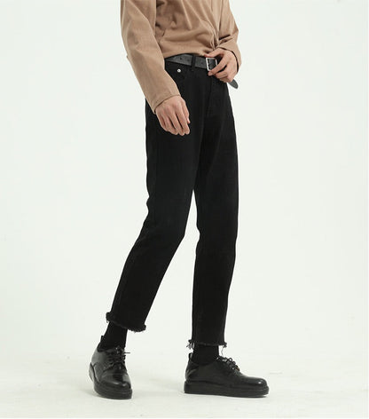 Raw Edge Pencil Jeans