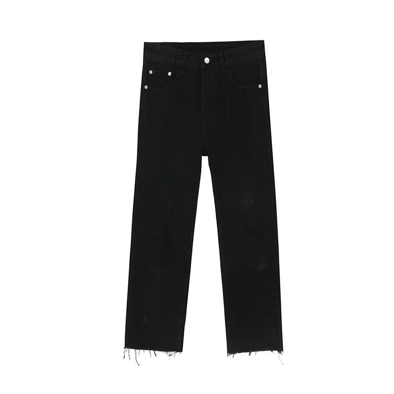 Raw Edge Pencil Jeans